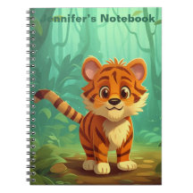 Gepersonaliseerde grillige Baby Tiger Journal. Tig