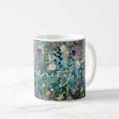 Gepersonaliseerde  grillige Boho Wildflower Blauwg Koffiemok (Voorkant rechts)