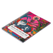 Gepersonaliseerde grillige dieren - Schattigee Cat Notitieboek (Linkerzijde)