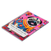 Gepersonaliseerde grillige dieren - Schattigee mop Notitieboek (Linkerzijde)