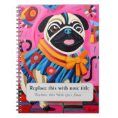 Gepersonaliseerde grillige dieren - Schattigee mop Notitieboek (Voorkant)