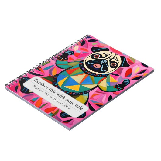 Gepersonaliseerde grillige dieren - Schattigee mop Notitieboek (Linkerzijde)