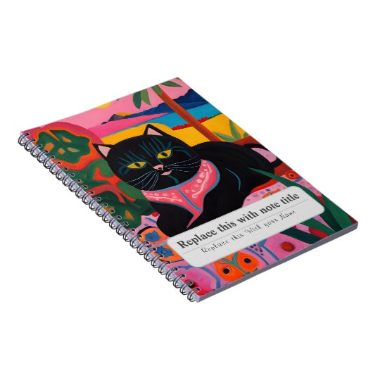 Gepersonaliseerde grillige dieren - Schattigee zwa Notitieboek (Rechterzijde)