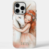 Gepersonaliseerde grillige fee en eenhoorn roze Case-Mate iPhone case (Achterkant)