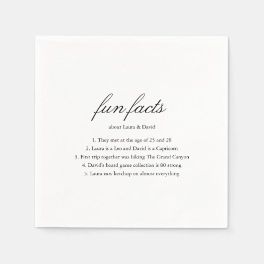 Gepersonaliseerde grillige feiten Trouwpapier Servet (Voorkant)