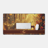 Gepersonaliseerde grillige gouden herfstbos bureaumat (Keyboard & Muis)