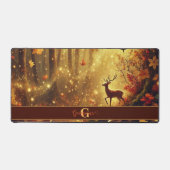 Gepersonaliseerde grillige gouden herfstbos bureaumat (Voorkant)