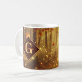 Gepersonaliseerde grillige gouden herfstbos koffiemok (Voorkant links)