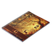 Gepersonaliseerde grillige gouden herfstbos notitieboek (Linkerzijde)