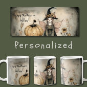 Gepersonaliseerde  grillige Halloween Witch, Koffiemok