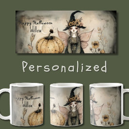 Gepersonaliseerde grillige Halloween Witch, Koffiemok