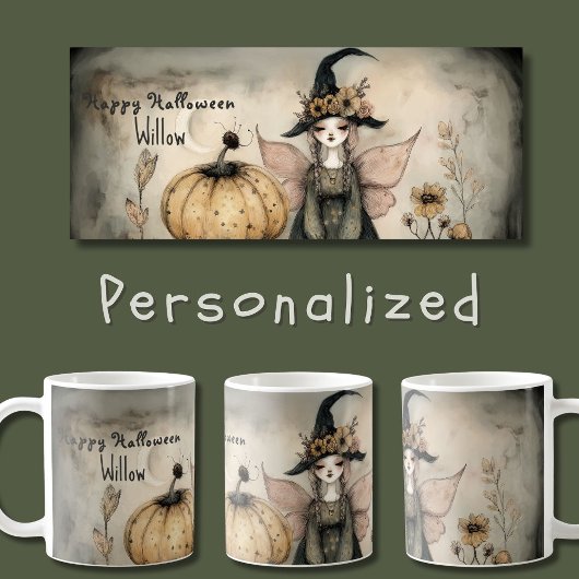 Gepersonaliseerde grillige Halloween Witch, Koffiemok