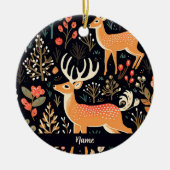 Gepersonaliseerde grillige herten Ornament (Voorkant)
