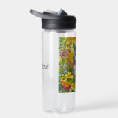 Gepersonaliseerde grillige kat en bloemen waterfles (Rechts)