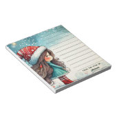 Gepersonaliseerde grillige kerst notitieblok (Schuin)