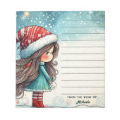 Gepersonaliseerde grillige kerst notitieblok (Voorkant)