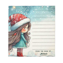 Gepersonaliseerde grillige kerst notitieblok
