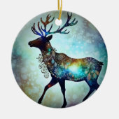 Gepersonaliseerde grillige kerst rendieren boom keramisch ornament (Voorkant)