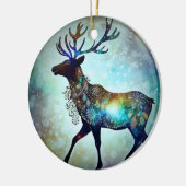 Gepersonaliseerde grillige kerst rendieren boom keramisch ornament (Links)