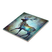 Gepersonaliseerde grillige kerst rendieren tegeltje (Zijkant)