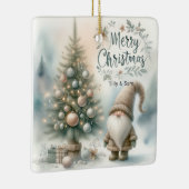 Gepersonaliseerde grillige kerstboom en -gnoom keramisch ornament (Rechts)