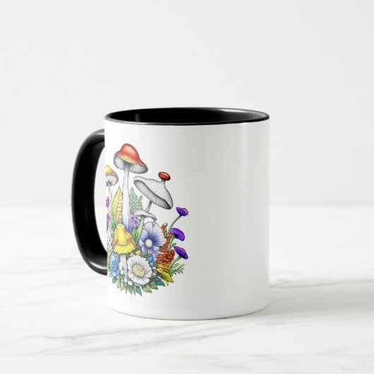 Gepersonaliseerde grillige magische paddenstoelen  mok (Voorkant links)