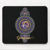 Gepersonaliseerde grillige Ram Siermandala Muismat (Voorkant)