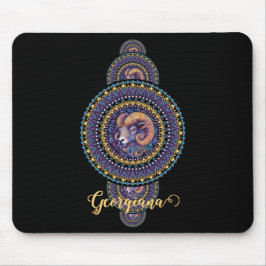Gepersonaliseerde grillige Ram Siermandala Muismat
