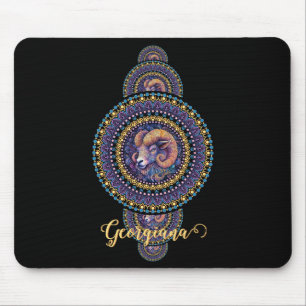 Gepersonaliseerde grillige Ram Siermandala Muismat