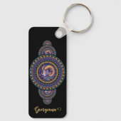 Gepersonaliseerde grillige Ram Siermandala Sleutelhanger (Achterkant)