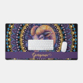 Gepersonaliseerde grillige Ram Zodiac Dot Mandala Bureaumat (Keyboard & Muis)