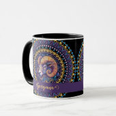 Gepersonaliseerde grillige Ram Zodiac Dot Mandala Mok (Voorkant links)