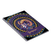 Gepersonaliseerde grillige Ram Zodiac Dot Mandala Notitieboek (Rechterzijde)