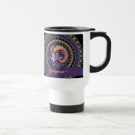 Gepersonaliseerde grillige Ram Zodiac Dot Mandala Reisbeker