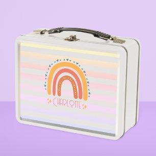 Gepersonaliseerde grillige regenboog lunchbox