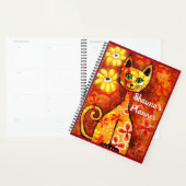 Gepersonaliseerde grillige Retro Kitty Cat Sinaasa Planner (Display)