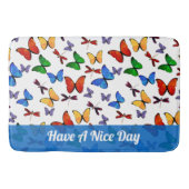 Gepersonaliseerde grillige vlinder tuin patroon badmat (Voorkant)