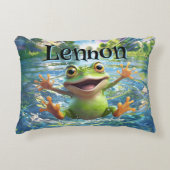 Gepersonaliseerde grillige wonderen kikker Baby ku Accent Kussen (Voorkant)
