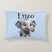 Gepersonaliseerde grillige wonderen olifantenkusse accent kussen (Achterkant)