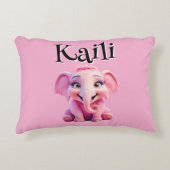 Gepersonaliseerde grillige wonderen olifantenkusse accent kussen (Voorkant)