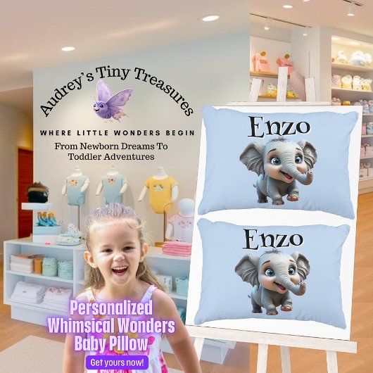 Gepersonaliseerde grillige wonderen olifantenkusse accent kussen