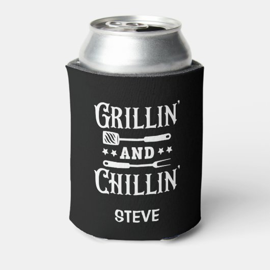 Gepersonaliseerde Grilline en Chillin Blikjeskoeler (Blikje Achterkant)