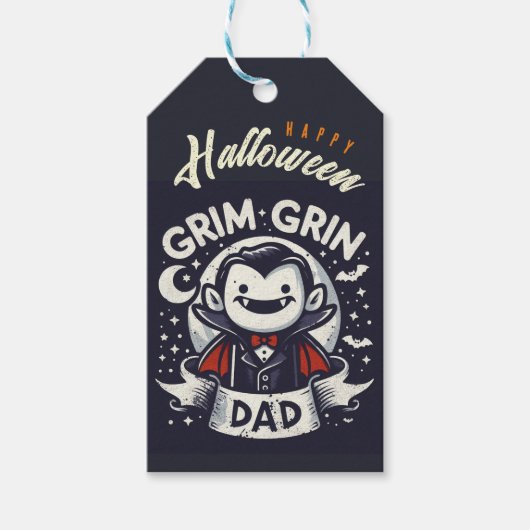 Gepersonaliseerde Grim Grin Dad cadeau label Cadeaulabel (Voorkant)