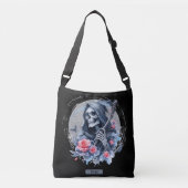 Gepersonaliseerde  Grim Reaper Floral Glitter Crossbody Tas (Voorkant)