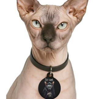 Gepersonaliseerde Grim Reaper Sphynx Kat Grappig Huisdierpenning