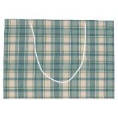 Gepersonaliseerde Groen Blauw Beige Plaid Mannen v Groot Cadeauzakje (Achterkant)