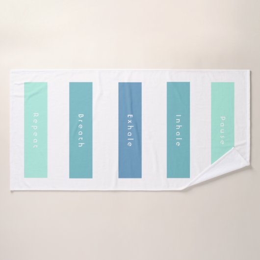 Gepersonaliseerde Groen Blauwe Pauze Inhaleren Uit Badhanddoek (Badhanddoek)