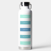 Gepersonaliseerde Groen Blauwe Pauze Inhaleren Uit Waterfles (Voorkant)