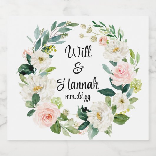 Gepersonaliseerde groen bruiloft receptie Champagn Sparkling Wijnetiket (Enkel label)