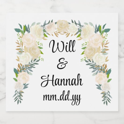 Gepersonaliseerde groen bruiloft receptie Champagn Sparkling Wijnetiket (Enkel label)